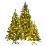 8FT, 6FT, 4FT Pre-Lit Green Pine Artificial Christmas Tree, Set of 3 Hinged Xmas Trees with 820 N704P198464F