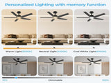 44 inch Ceiling Fans with Lights, Large Air Volume Ceiling Fans with Reversible Quiet DC Motor and 30230038