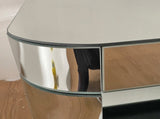 Baked curved mirror Coffee Table for Living Room, Modern Glass Coffee Table with Glass Top, W3836P361731