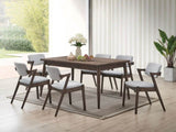 Mid-Century Modern Dining Chairs 2pcs Set Solid wood Fabric Upholstered Cushion Chair Walnut B011P203551