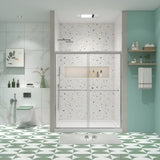 Bypass shower door, sliding door, with 1/4" tempered glass and Chromed finish 50-54"x70" W2122131036