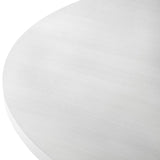 ZNTS Edo Contemporary Round Dining Table, Trestle Base, White Finish T2574P182644