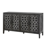 Hollow Four Door Antique Cabinet, American Country Style, Suitable for Living Room, TV Cabinet, W1445P146389