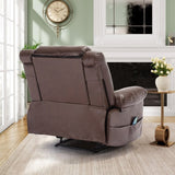 ZNTS Breathable Leather Massage Recliner Chair Manual Living Room Reclining Sofa W1403P156677