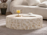 MgO Mid-Century Round Centre Table Vintage Faux Stone Sofa Pre-Modern Tables Beige W3081P344042