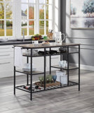 Lona Rustic Oak & Black Finish Kitchen Island B2726P272332