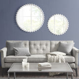 Beaded Round Wall Mirror 27"D B03599372