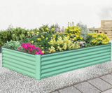 8x4x1.5 ft Galvanized Raised Garden Bed, Outdoor Planter Garden Boxes Large Metal Planter Box for W1859P197977