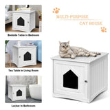 20"White Wooden Cat Litter Box End Table 25048537