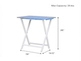 (4 pack) Solid Rubberwood Folding TV Tray Tables, Set of 2, Seaside Blue 27445987