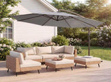 10ft Umbrella Hanging Offset Market Outdoor Sun Shade For Deck Poolside Easy Tilt Cross Base 96791939