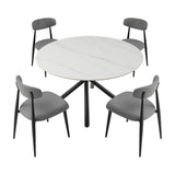 (Set of 6) Dining Chairs, Upholstered Chairs with Metal Legs for Kitchen Dining Room,Grey W876110773