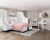 White Finish 4-Shelf Bookcase Wooden Furniture 1pc B011P255287