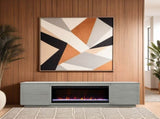 89 inch Fireplace TV Stand for TVs up to 100 inches, Sandstone Finish B108P255365