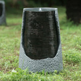 ZNTS 17x17x26" indoor outdoor Polyresin Water Fountain, Unique Broken Urn Fountain Chic Dynamic Modern W2078124789