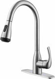 Single Handle High Arc Brushed Nickel Pull Out Kitchen Sink Faucet with 4 Spraying Modes,Single 26405132