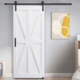 CRAZY ELF 28" x 84" Star Style Real Primed Door Slab, DIY Panel Door, Modern Interior Barn Door, W936131956