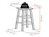 Square Seat Bar Stool, Walnut Finish 51168668