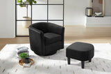 Swivel Accent Chair 360&deg Comfy Recliner Corduroy Arm Chair Single Sofa with Ottoman for Living Room W2582P179931