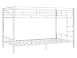 White Twin Bunk Bed Square Tube High Guardrail Side Ladder Opening Iron Bed 58697085