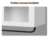 Arched Ceiling 2 Glass Doors 3 Shelves Bathroom Vanity MDF Melamine-Faced Bathroom Vanity with Towel 76866959