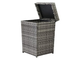 With Top Cover Iron Frame Rattan Trash Can Gary Gradient 14100479