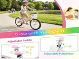 18 Inch Kids Bike for 4-8 Years Old Girls, Dual Brake Kids Bicycle with Training Wheels & Kickstand, 55576126