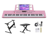 GEP-110 61 Key Lighting Keyboard with Piano Stand, Piano Bench, Built In 20998654