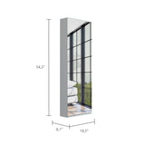 Leto Wall Mounted Shoe Rack With Mirror, Single Door, Capacity For Ten Shoes -White B20091928