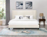 Rozitta Beige Velvet Wingback Platform Bed, Queen T2574P198388
