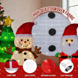 Set of 3 Lighted Santa and Snowman and Xmas Tree Christmasations, Pre-lit Pull Up Holiday 56329969