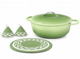 7.5QT Round Enameled Pot with Stainless Steel Handle Green Gradient 77337136