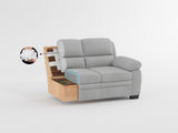 Plush Seating Comfortable Loveseat 1pc Gray Textured Fabric Channel Tufting Solid Wood Frame Modern B011P214024