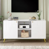U-Can Modern TV Stand for TVs up to 55 Inches, Entertainment Center Media Console,Adjustable Shelf, N724P198518K