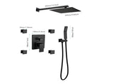 Shower System, 10-Inch Matte Black Full Body Shower System with Body Jets, Square Rainfall Shower 06159140