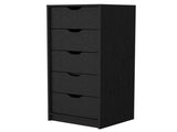 Logan Black 5 Narrow Drawer Dresser B062P175096