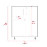 Multistorage Cabinet 35" H, two doors, two interior shelves, four wheels, Black B097133012