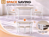 (85x60x76cm) Oak Grain PVC White Paint Breakfast Table and Chair Set Larger Version 97882164