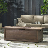 56'' Rectangular Outdoor MGO 50,000 BTU Propane Fire Pit, Brown Wood Pattern 57570.00BRN-50K