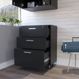 Three Drawer Base Cabinet with Caster, lock and full extension rails fr Garage storage system Black B20092085