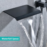 ZNTS Modern Style matte black Wall Mount Tub Filler Bathroom Bathtub Faucet Shower Set W121984825