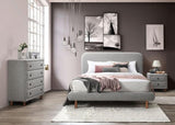 Grey 4-Drawer Upholstered Chest B062P209026