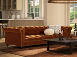 Alto 88" Tufted Chesterfield Sofa, Burnt Orange Performance Velvet B2719P280169