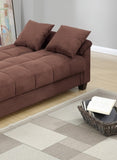 ZNTS Contemporary Living Room Adjustable Chocolate Color Microfiber Plush Storage Couch 1pc Futon HS00F7889-ID-AHD