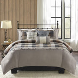 King/Cal King 6 Piece Herringbone Duvet Cover Set B03597354
