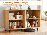 4 Cube Open Storage Bookshelf with 5 Heavy-Duty Metal Elevated Legs, Anti-Tip Wall Anchors Enclosed 18563218