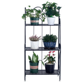 ZNTS Metal Foldable 3-Tier Plant & Home Décor Display Stand Rack / Book Shelf 04893666