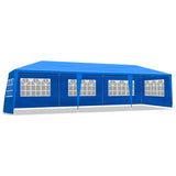 ZNTS 10'x30' Outdoor Party Tent with 8 Removable Sidewalls, Waterproof Canopy Patio Wedding Gazebo, Blue 03964821