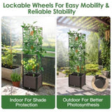 Expandable Rustproof Raised Garden Bed Planter - 62.99in Tall with Trellis, Automatic Water 18741243