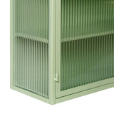 27.56"Glass Doors Modern Two-door Wall Cabinet with Featuring Three-tier Storage for Entryway Living W757119325